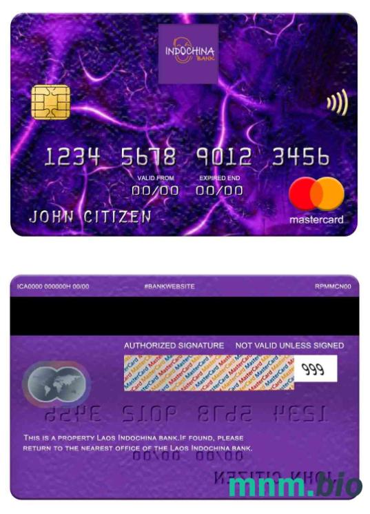Laos Indochina Bank przykład karty mastercard w formacie PSD